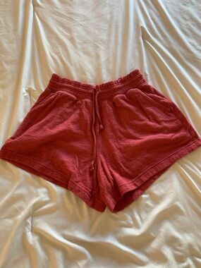 aerie Red Knit Drawstring Lounge Shorts